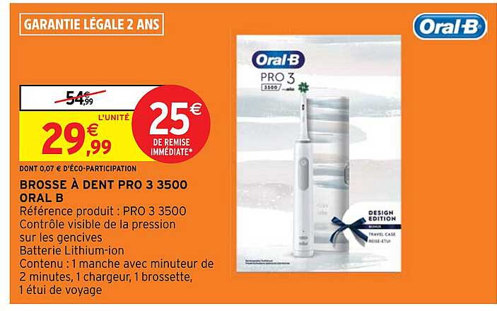 brosse à dent pro 3 3500 oral b
