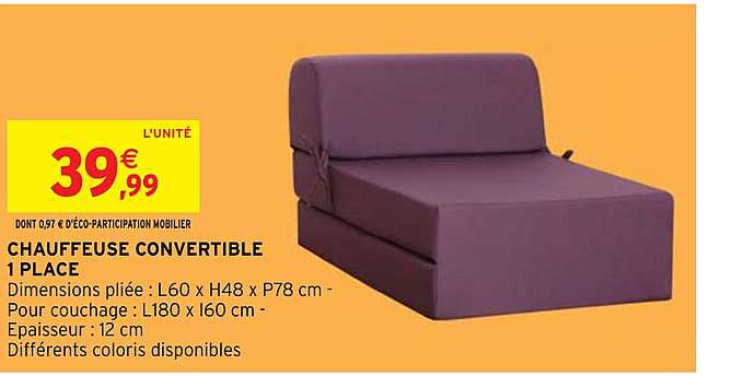 Chauffeuse Convertible 1 Place