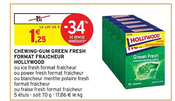 chewing-gum green fresh format fraîcheur hollywood