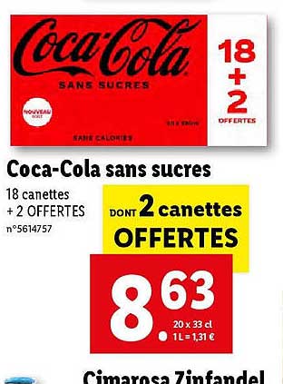 coca-Cola sans sucres