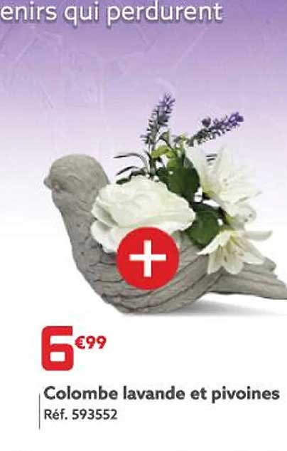 colombe lavande et pivoines