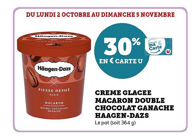 crème glacée macaron double chocolat ganache häagen-dazs