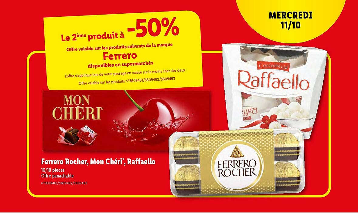 ferrero rocher, mon chéri, raffaello