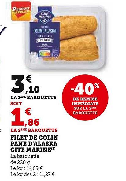 filet de colin pané d'alaska cité marine