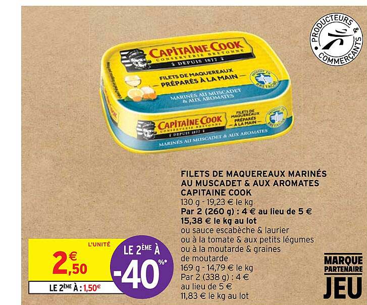 filets de maquereaux marinés au muscadet & aux aromates capitaine cook