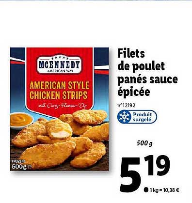 Filets De Poulet Panés Sauce épincée Mcennedy