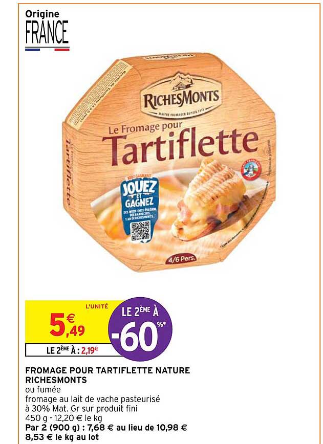 Fromage Pour Tartiflette Nature Richesmonts