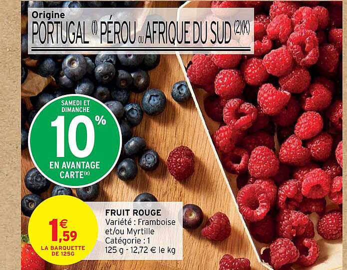 fruit rouge framboise et/ou myrtille