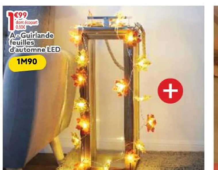 guirlande feuilles d'automne led