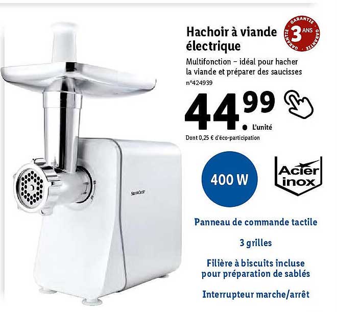 hachoir à viande électrique silver crest