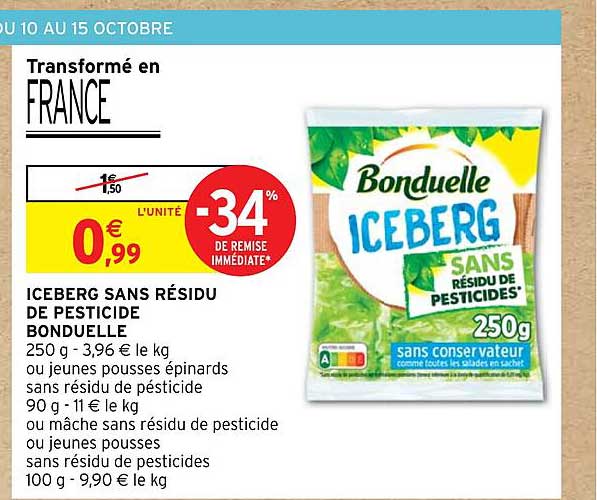 iceberg sans résidu de pesticide bonduelle
