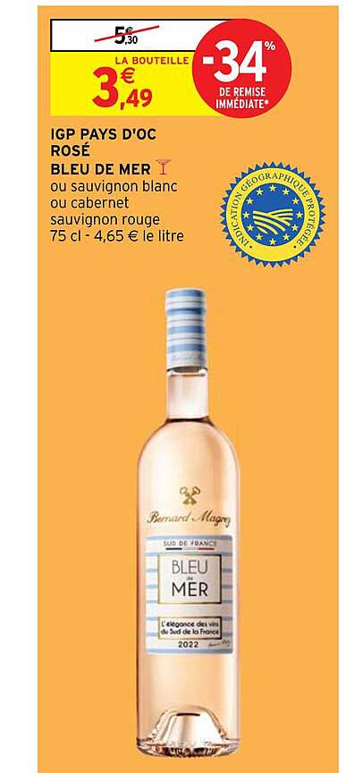 Igp Pays D'oc Rosé Bleu De Mer