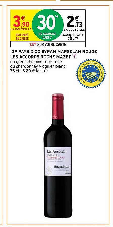 igp pays d'oc syrah marselan rouge les accords roche mazet