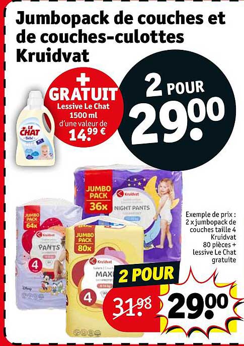 jumbopack de couhes et de couches-culottes kruidvat