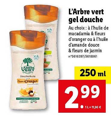 l'arbre vert gel douche