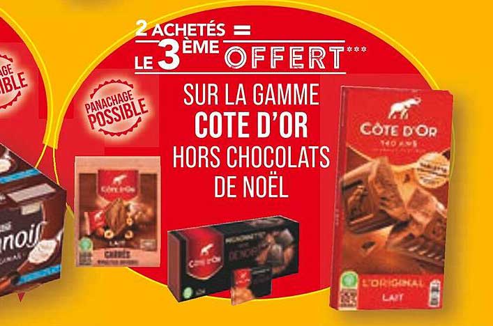 la gamme côte d'or hors chocolats de noël