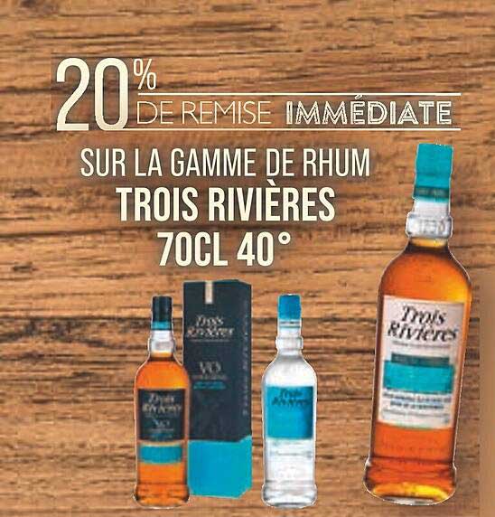 la gamme de rhum trois rivières 70 cl 40°