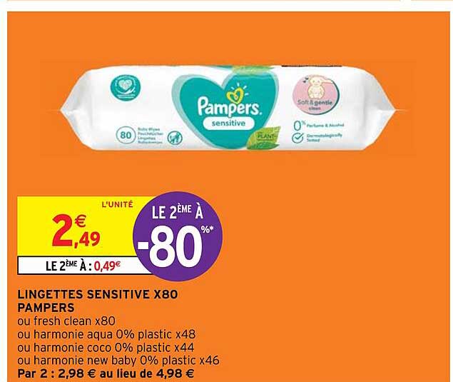 lingettes sensitive x80 pampers
