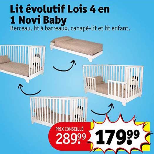lit évolutif lois 4 en 1 novi baby