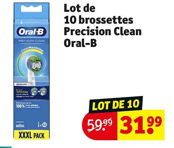 lot de 10 brossettes précision clean oral-b