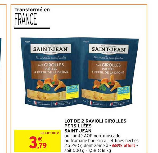 lot de 2 ravioli girolles persillées saint jean