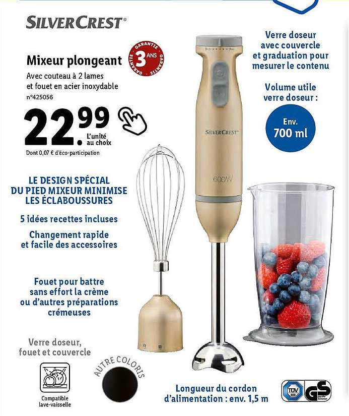 mixeur plongeant silver crest