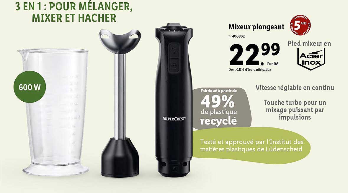 mixeur plongeant silver crest