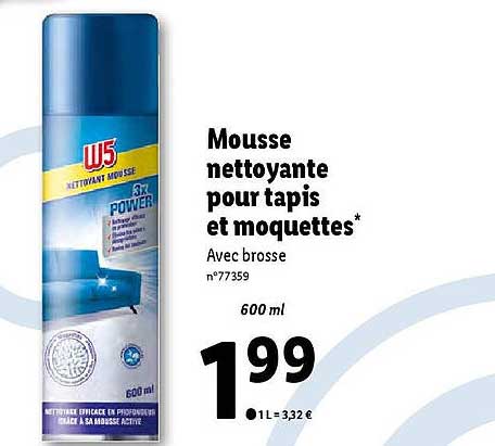 Mousse Nettoyante Pour Tapis Et Moquettes W5