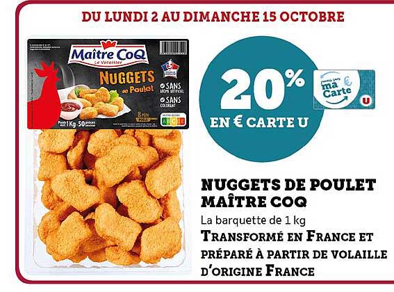 nuggets de poulet maître coq