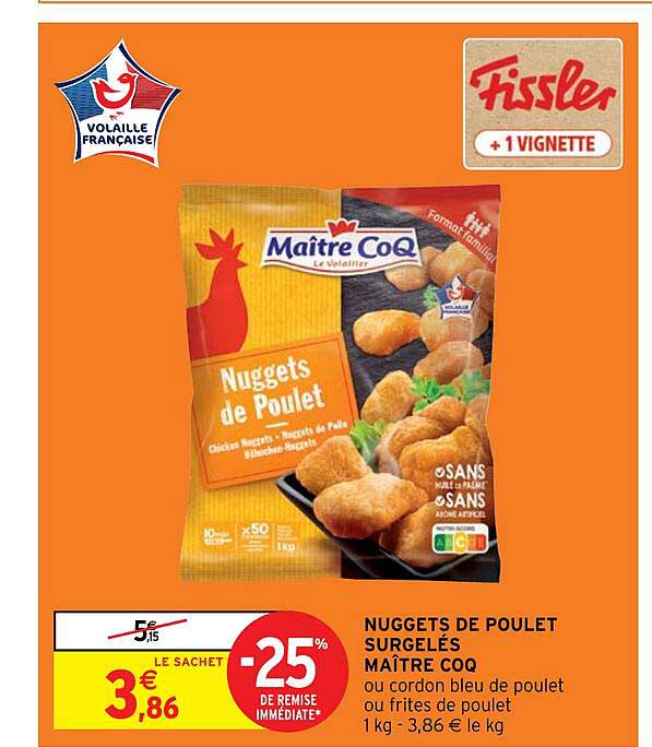 nuggets de poulet surgelés maître coq