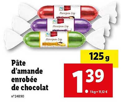 pâte d'amande enrobée de chocolat