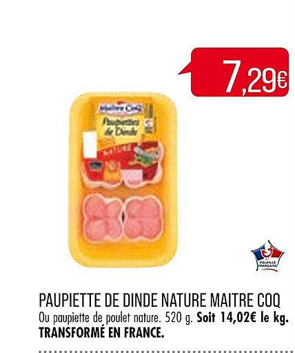 paupiette de dinde nature maître coq