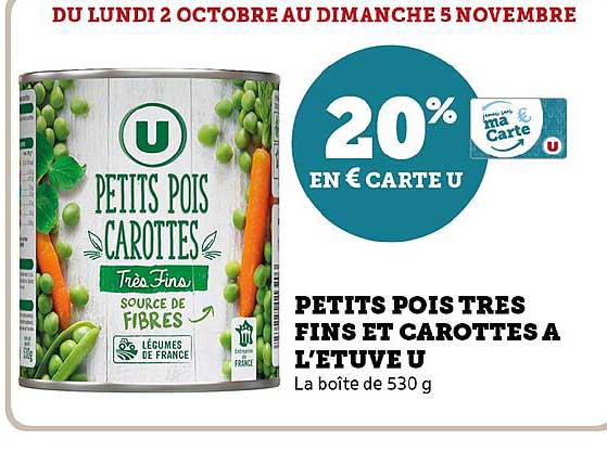 petits pois très fins et carottes à l'étuve u