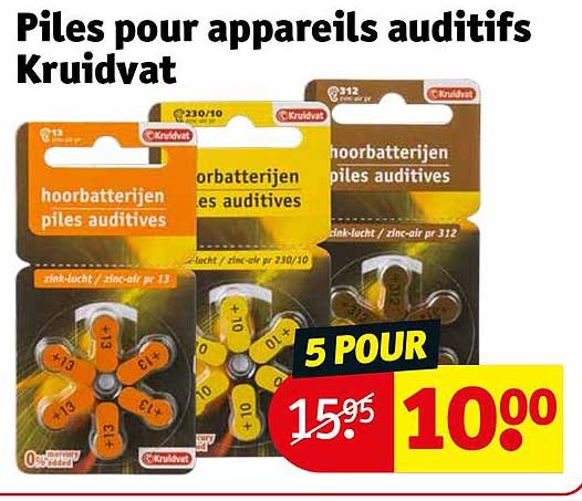 piles pour appareils auditifs kruidvat