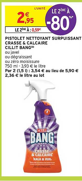 pistolet nettoyant surpuissant crasse & calcaire cillit bang