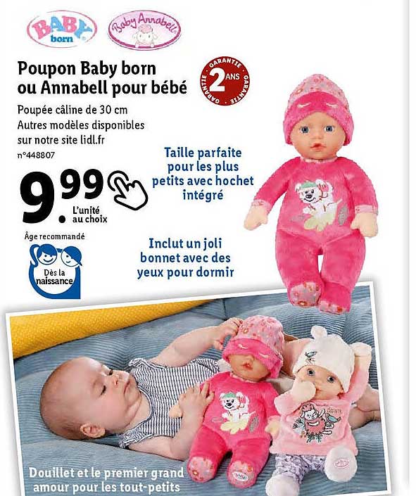 poupon baby born ou annabell pour bébé