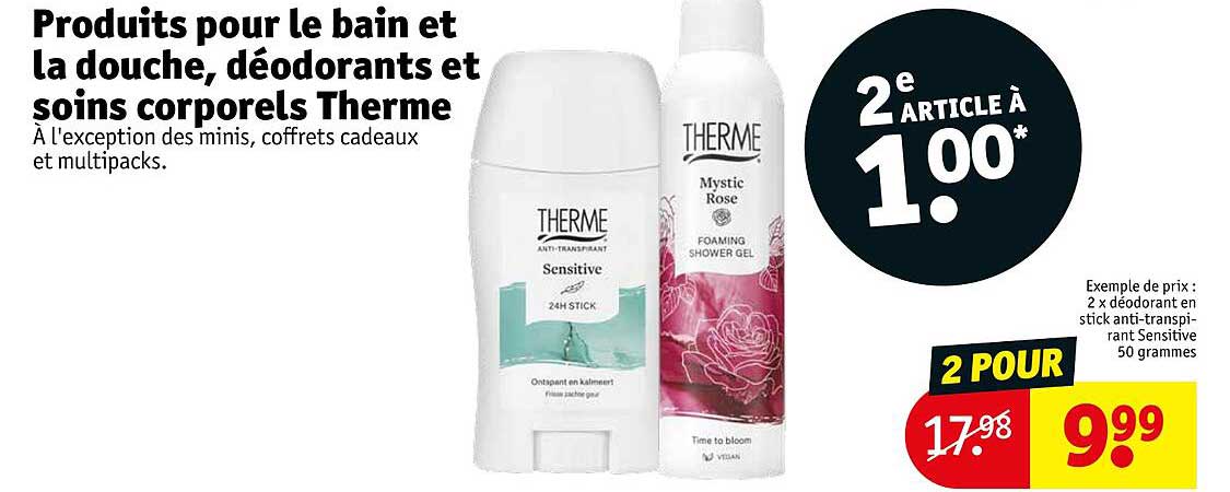produits pour le bain et la douche, déodorants et soins corporels therme