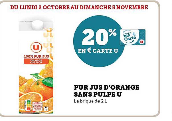 Pur Jus D'orange Sans Pulpe U