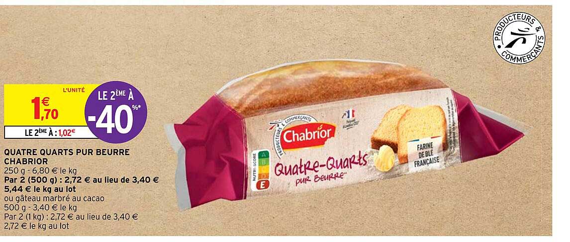 quatre quarts pur beurre chabrior