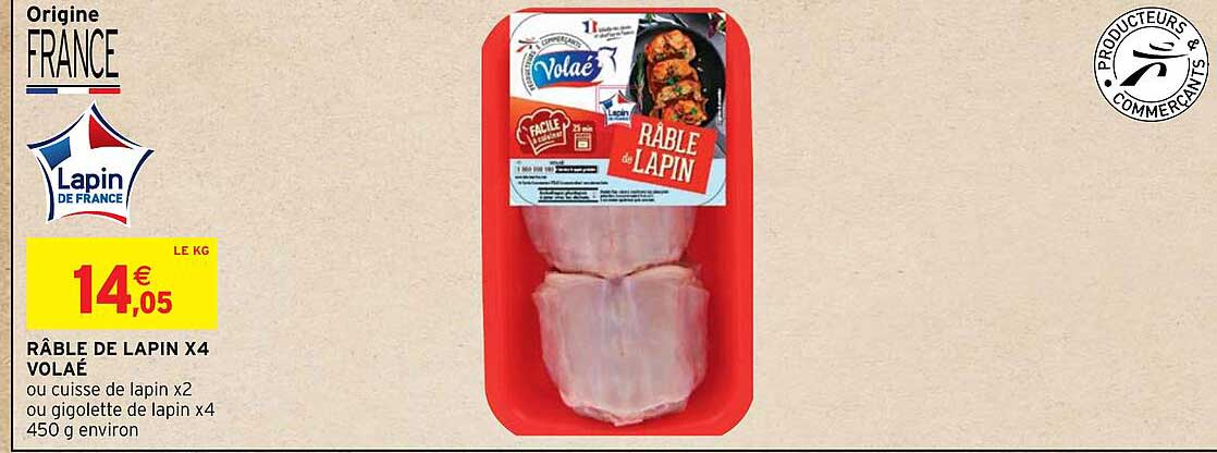 râble de lapin x4 volaé
