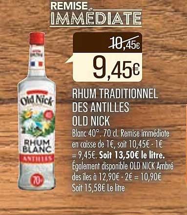 rhum traditionnel des antilles old nick