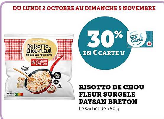 risotto de chou fleur surgelé paysan breton