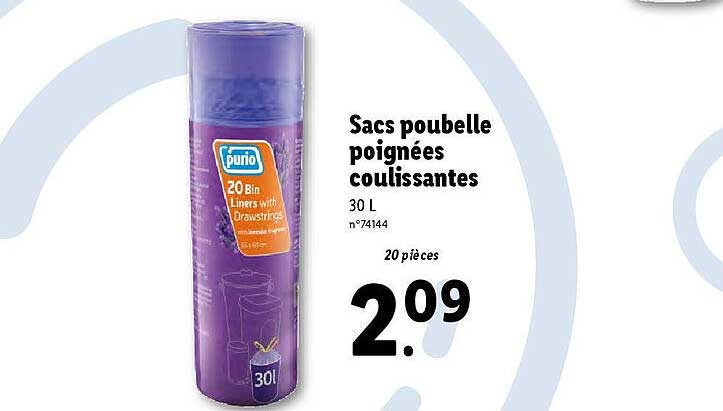 Sacs Poubelle Poignées Coulissantes Purio