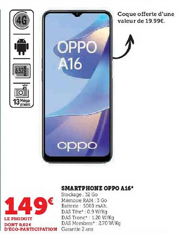 smartphone oppo a16
