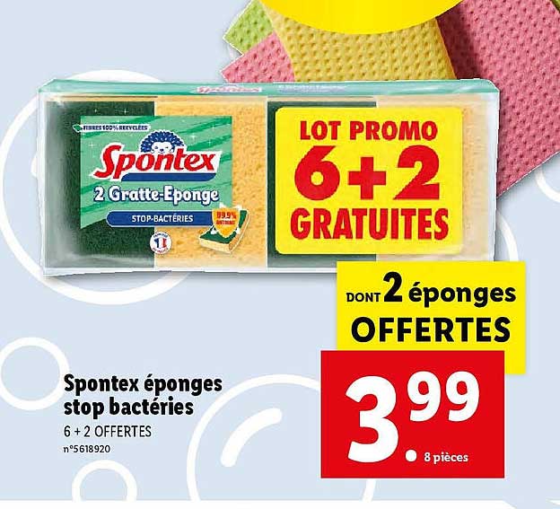 spontex éponges stop bactéries