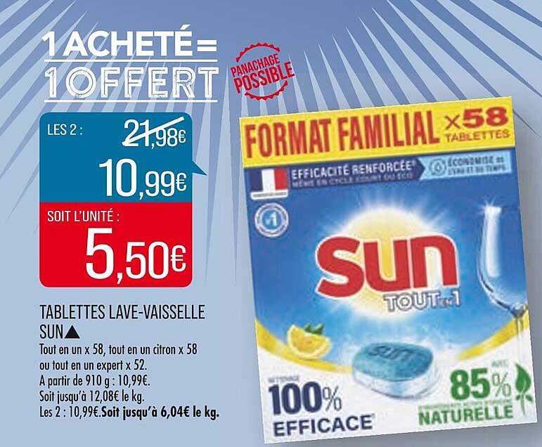 tablettes lave-vaisselle sun