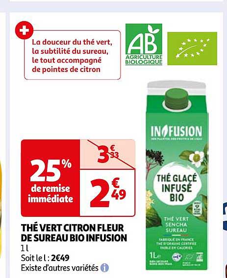 thé vert citron fleur de sureau bio infusion