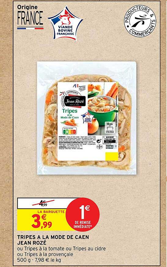 tripes à la mode de caen jean rozé