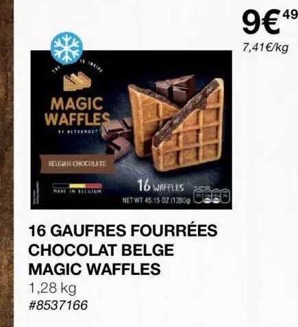 16 gaufres fourrées chocolat belge magic waffles