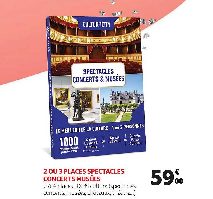 2 ou 3 places spectacles concerts musées